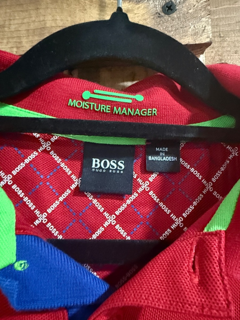 Hugo Boss Red Polo with Trimmed Collar and Cuffs - Picture 2 of 4